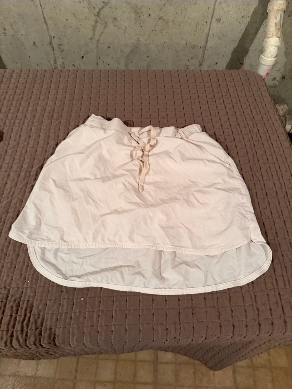 Light Pink Drawstring High-Low Skirt